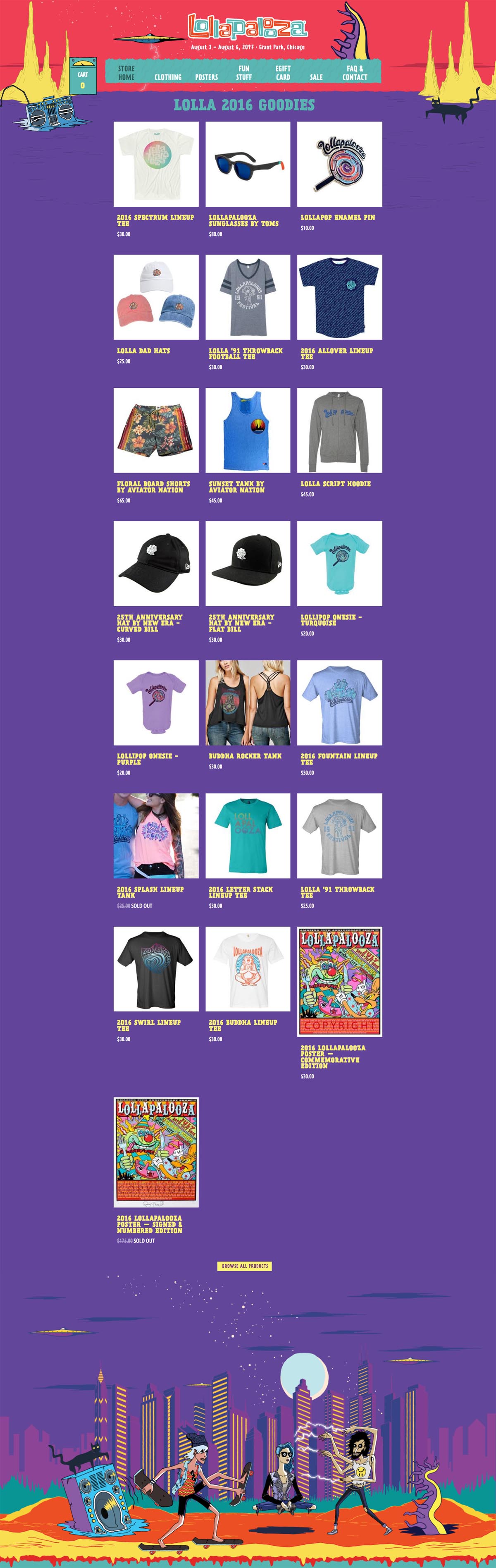 eCommerce website: Lollapalooza