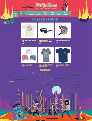 eCommerce website: Lollapalooza