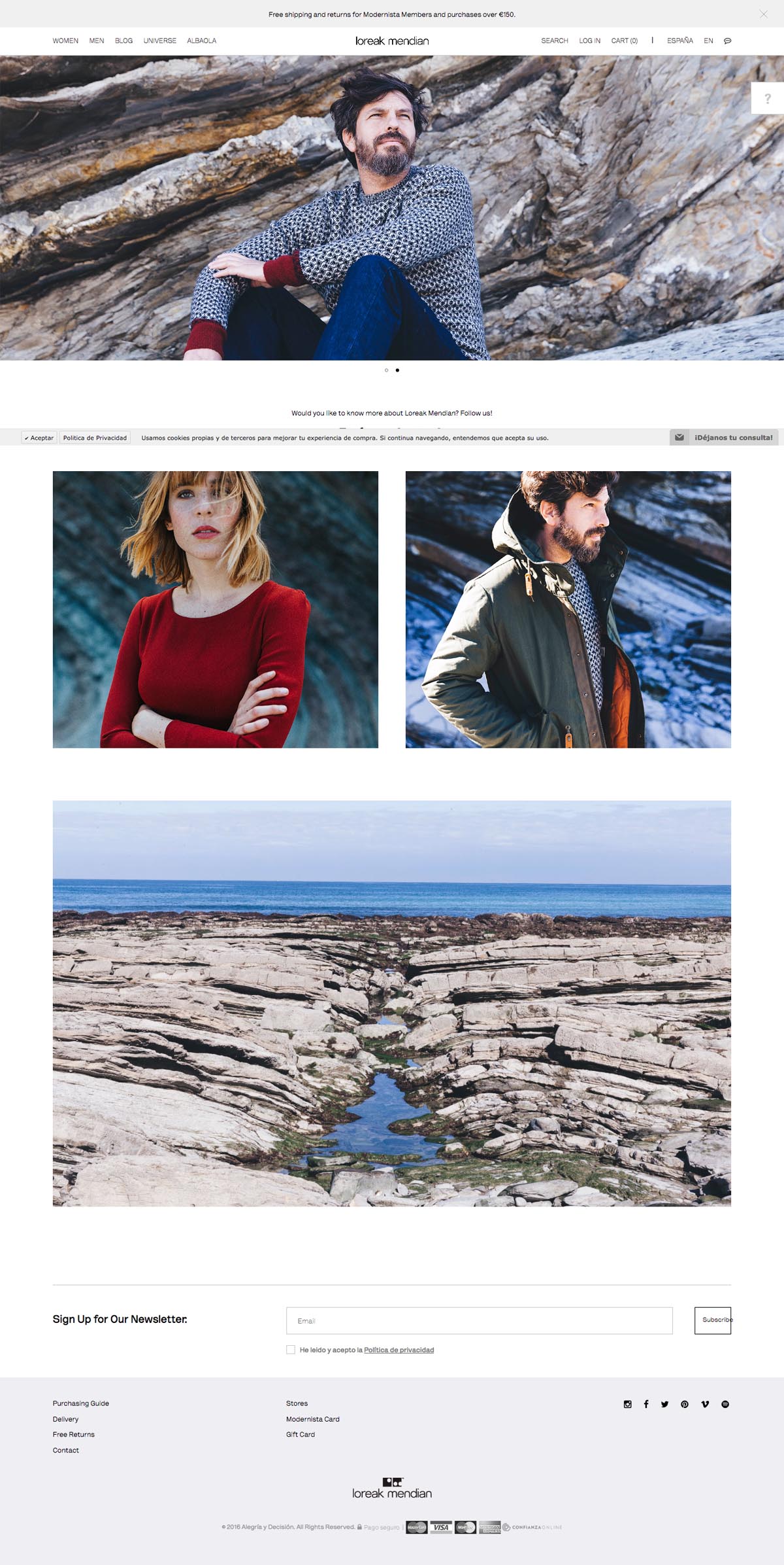 eCommerce website: Loreak Mendian