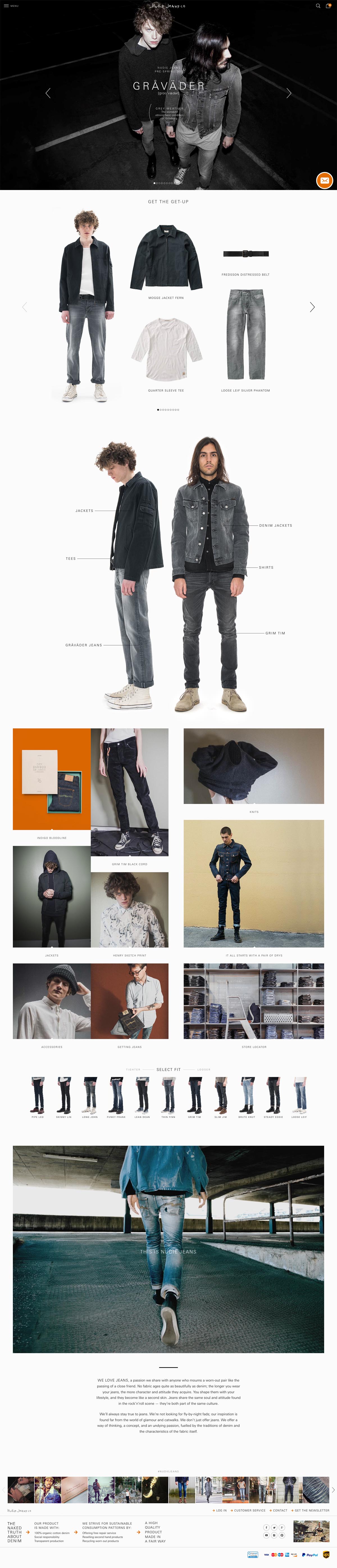 eCommerce website: Nudie Jeans Co