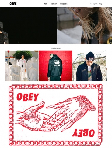 eCommerce website: OBEY Clothing