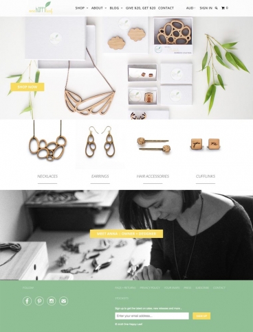 eCommerce website: One Happy Leaf