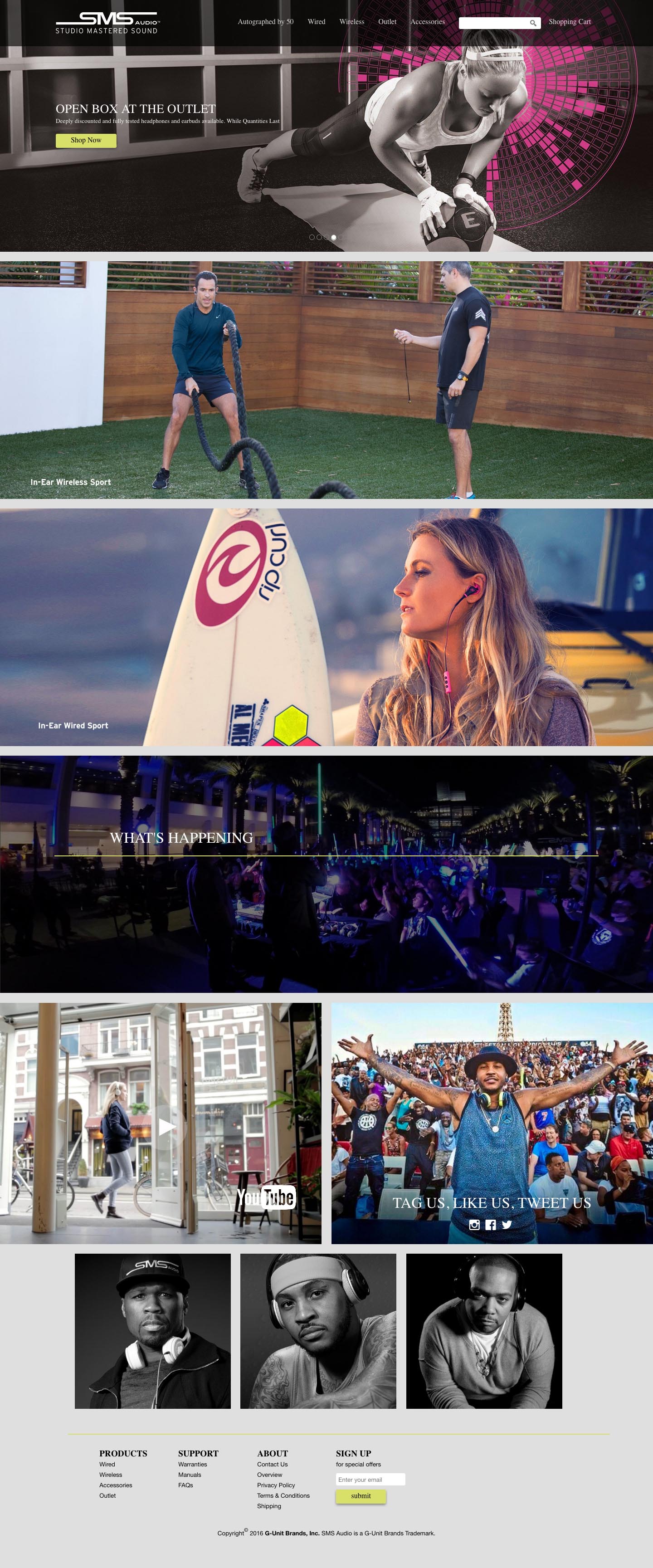 eCommerce website: SMS Audio