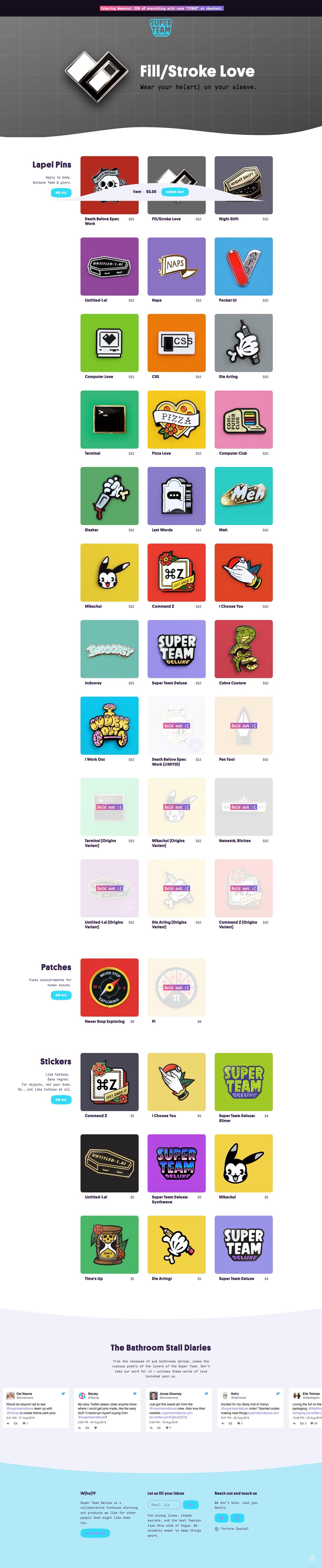 eCommerce website: Super Team Deluxe