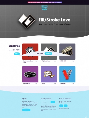 eCommerce website: Super Team Deluxe