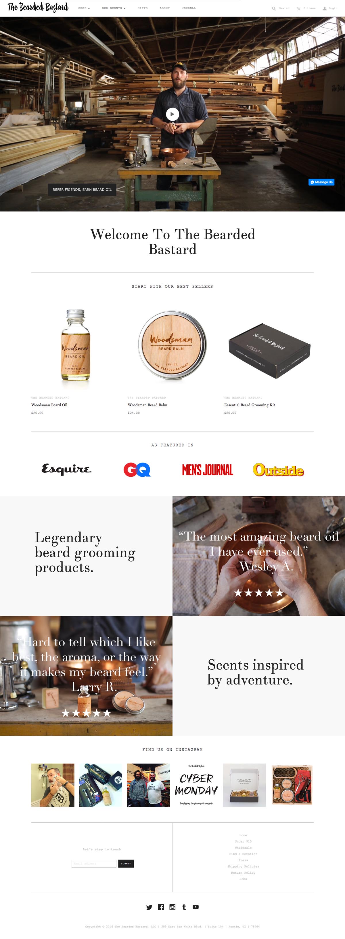 eCommerce website: The Bearded Bastard