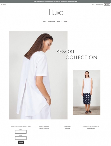 eCommerce website: Tluxe