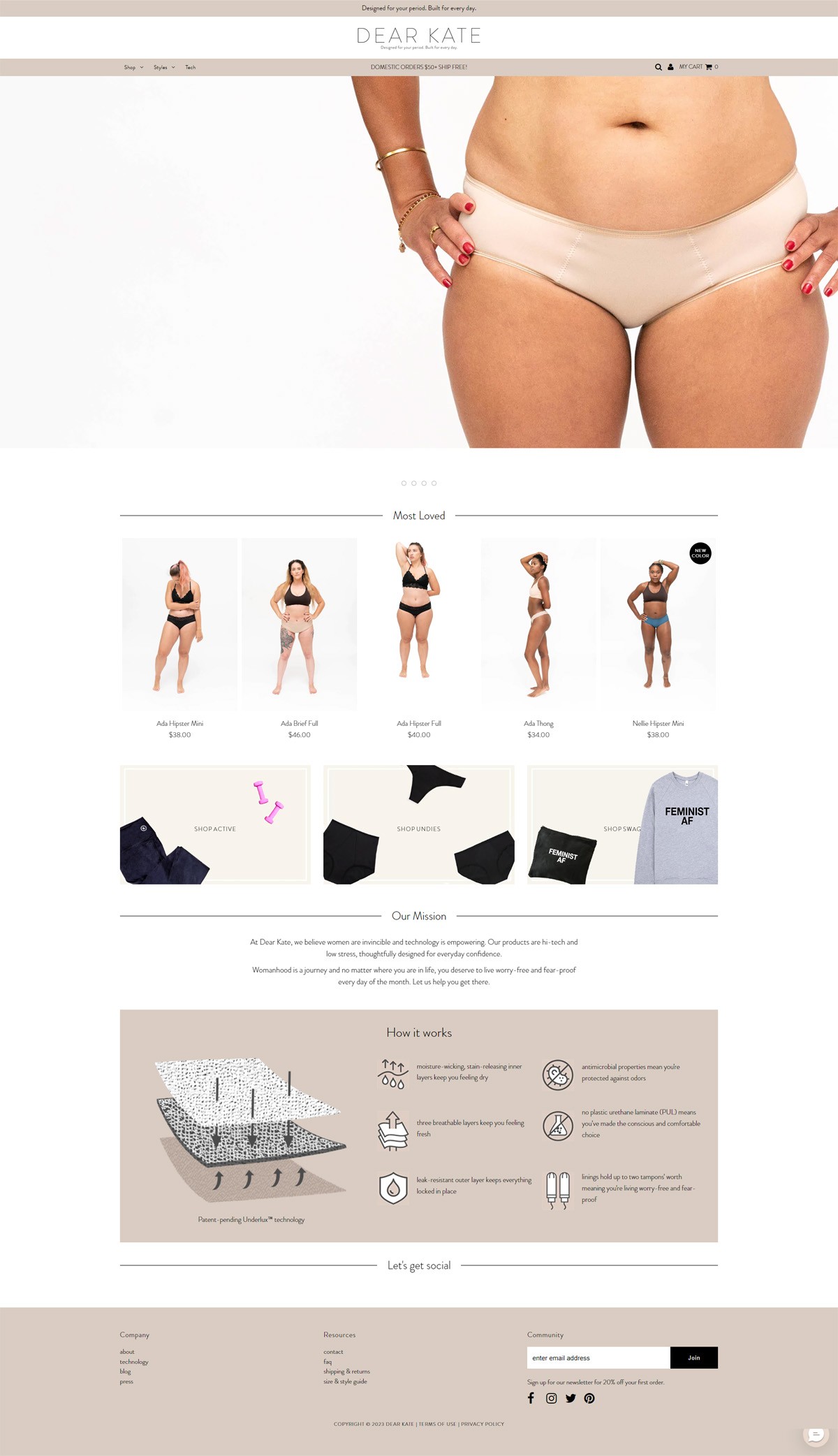 eCommerce website: Dear Kate