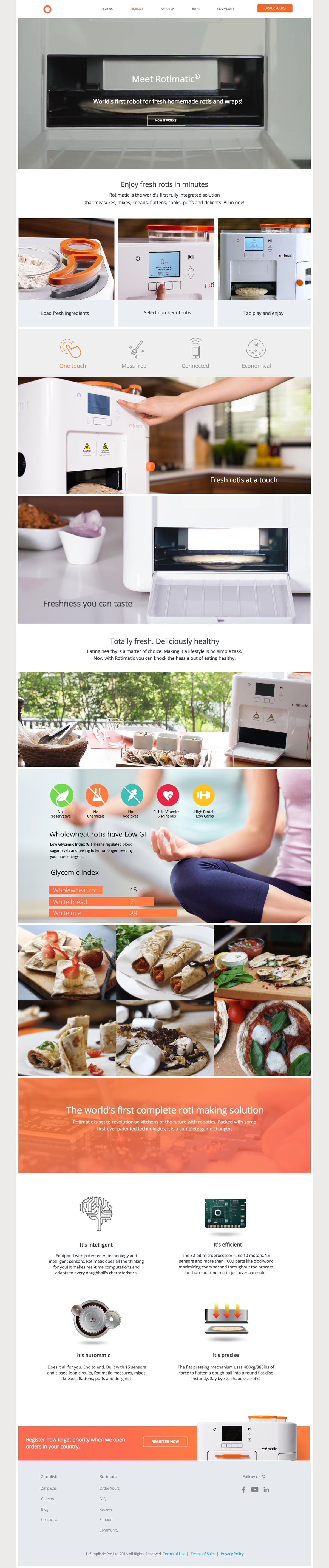 eCommerce website: Rotimatic