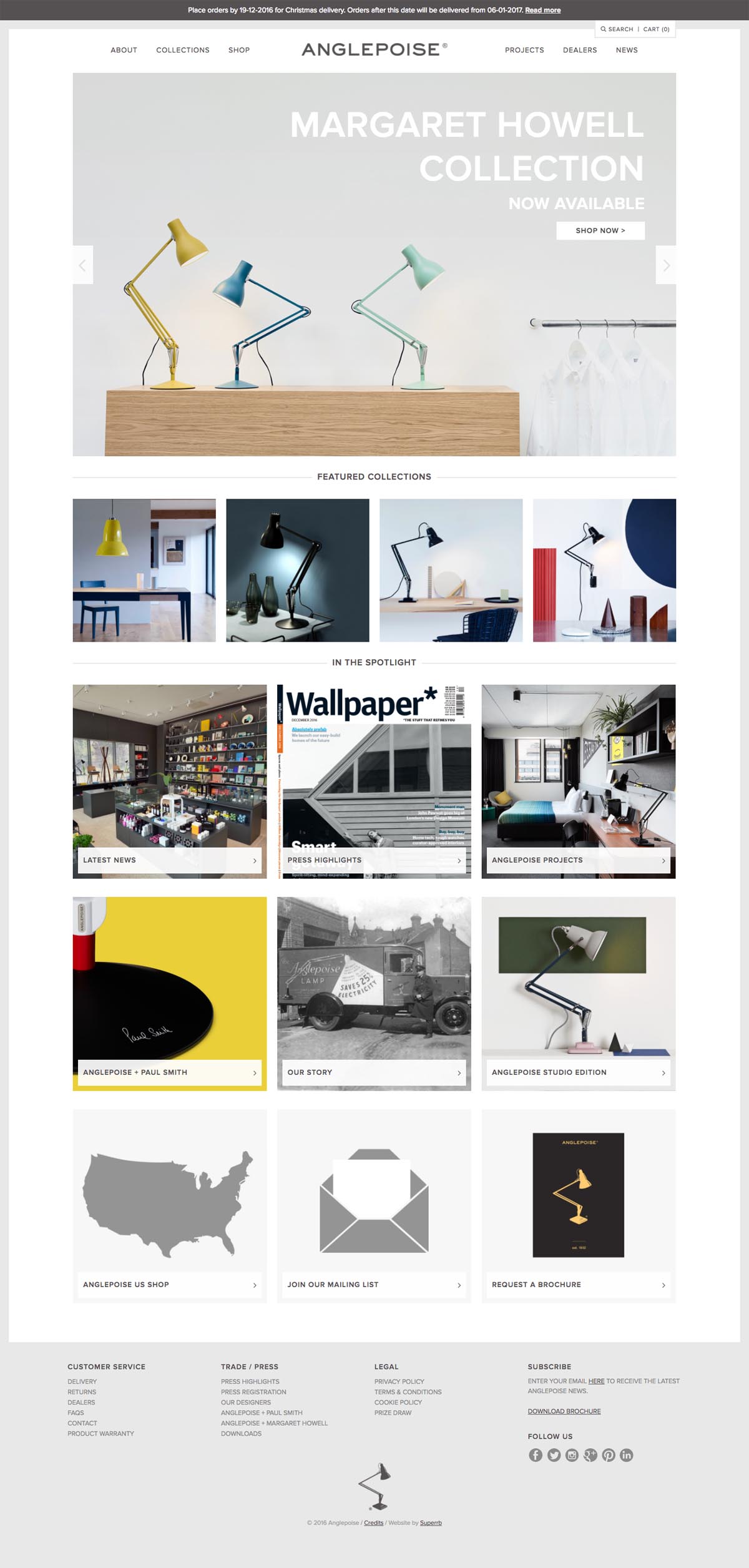 eCommerce website: Anglepoise