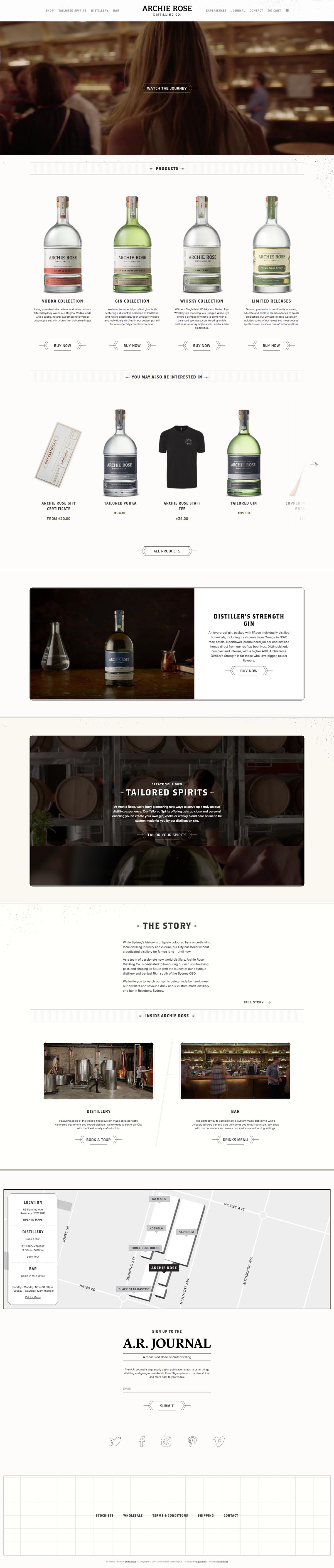 eCommerce website: Archie Rose