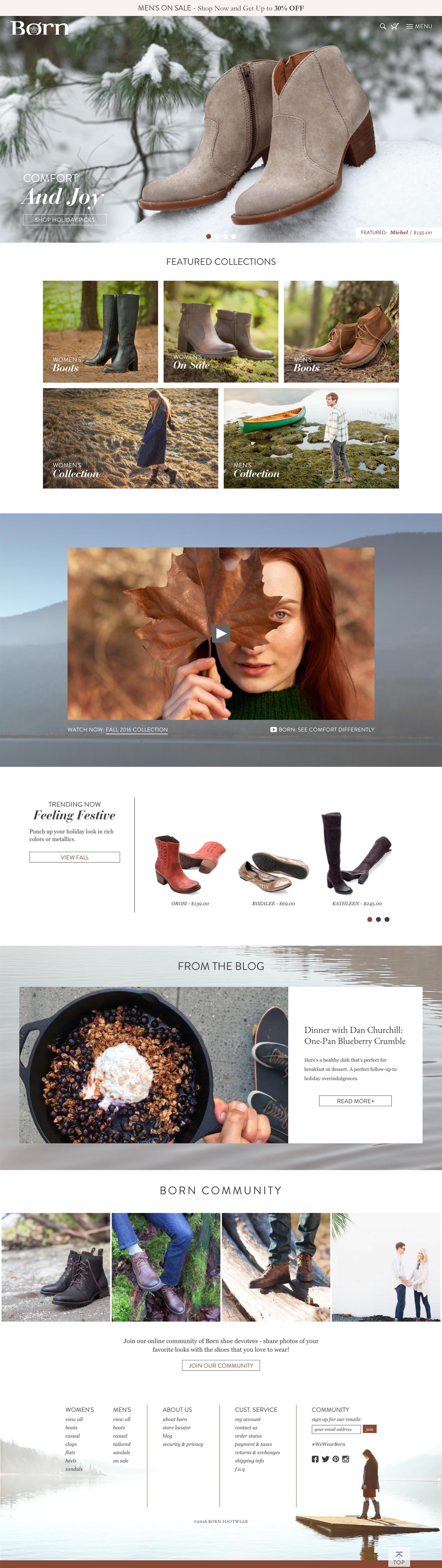 eCommerce website: Born Shoes