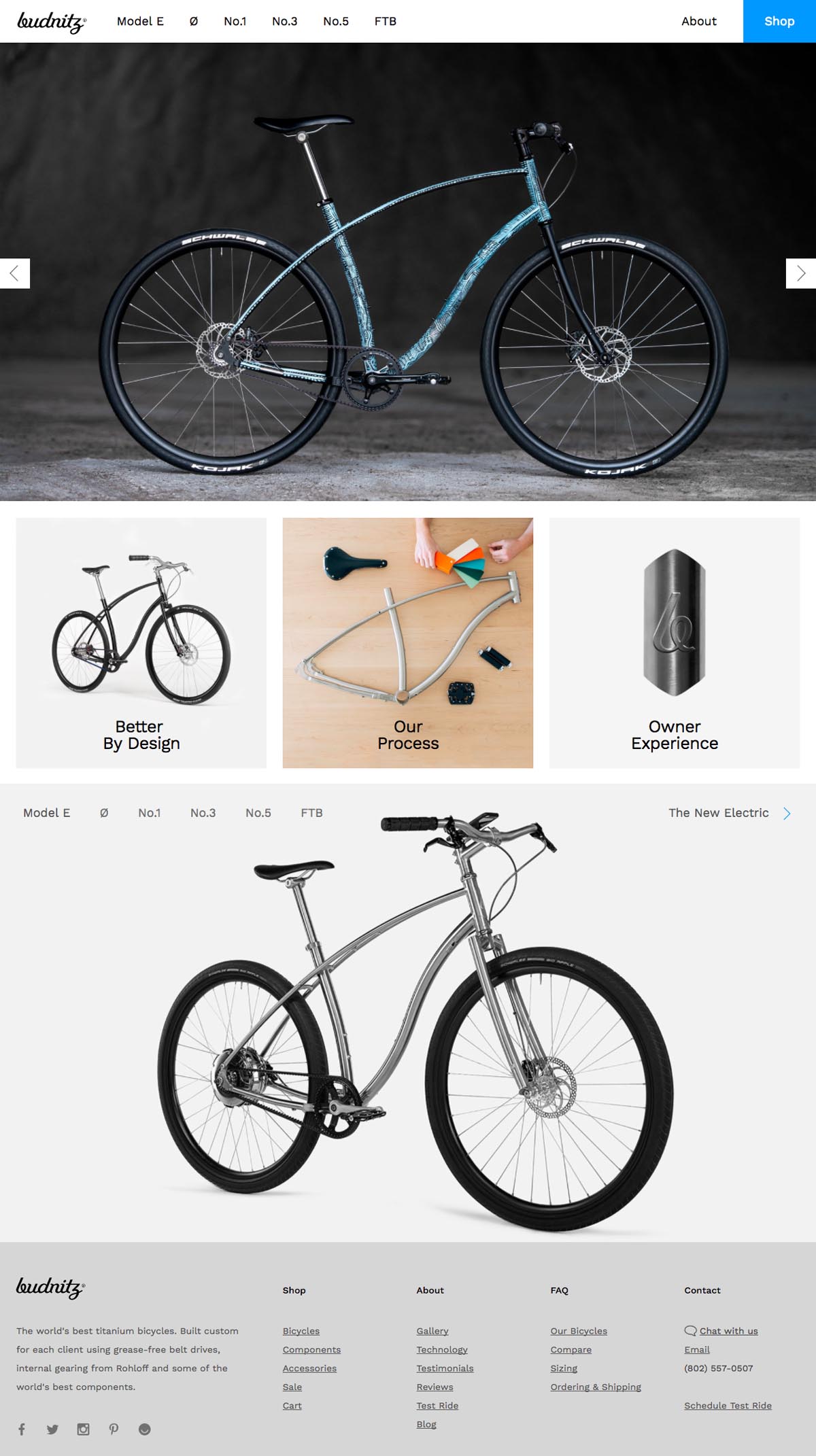 eCommerce website: Budnitz Bicycles