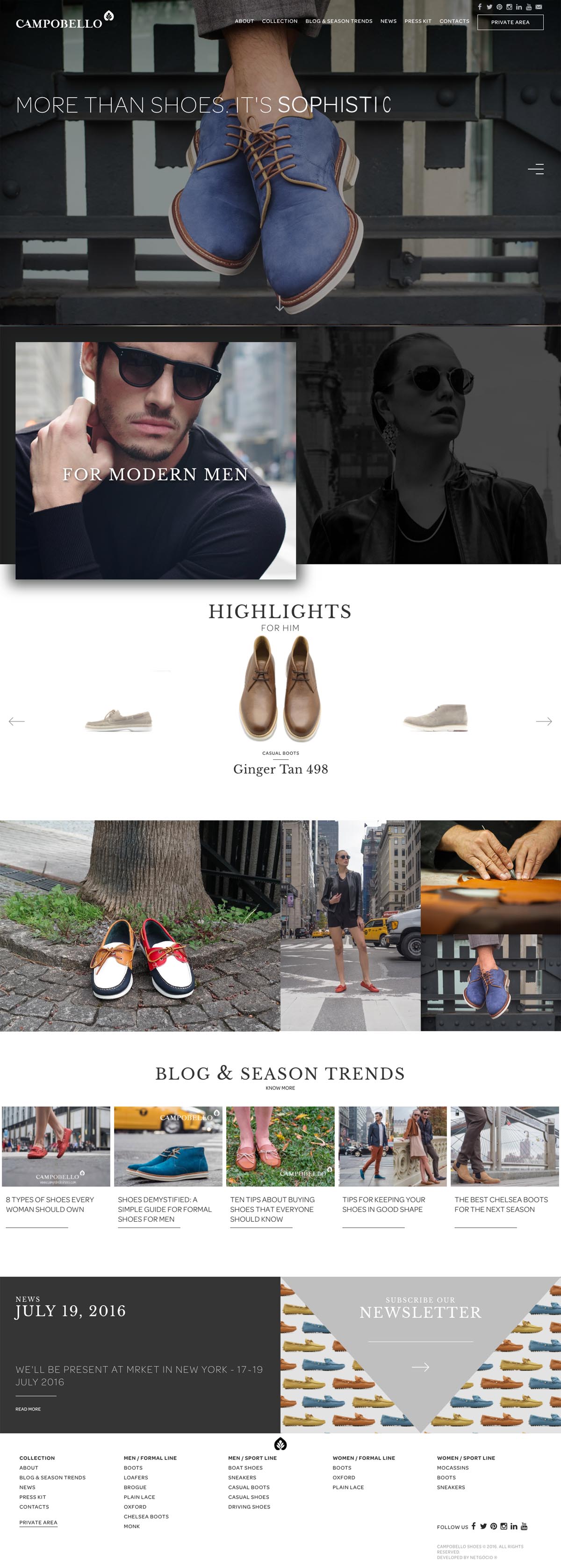 eCommerce website: Campobello Shoes