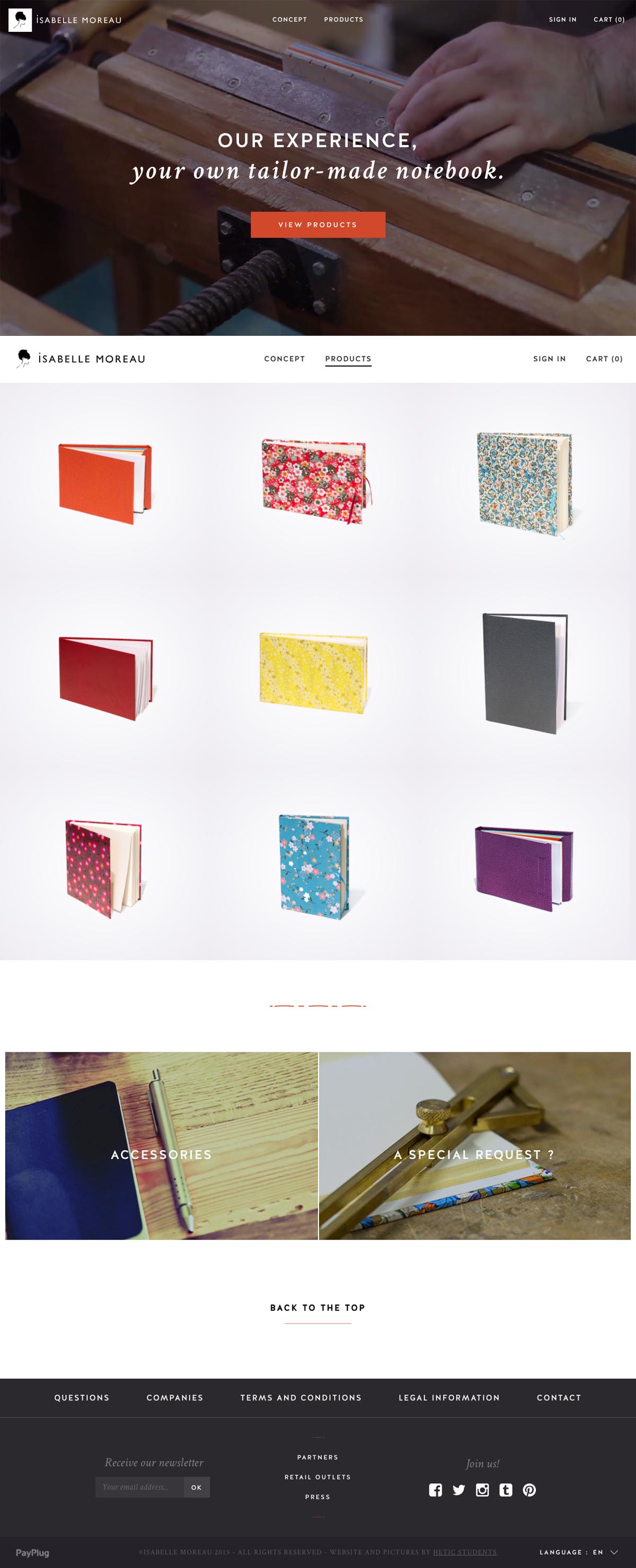 eCommerce website: Isabelle Moreau