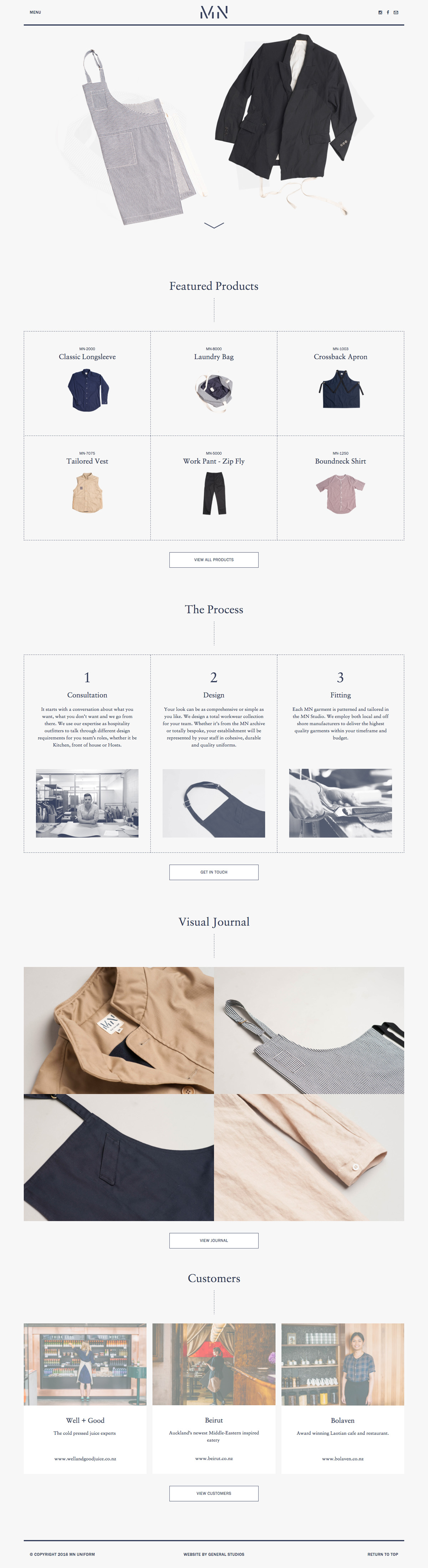 eCommerce website: MN Uniform