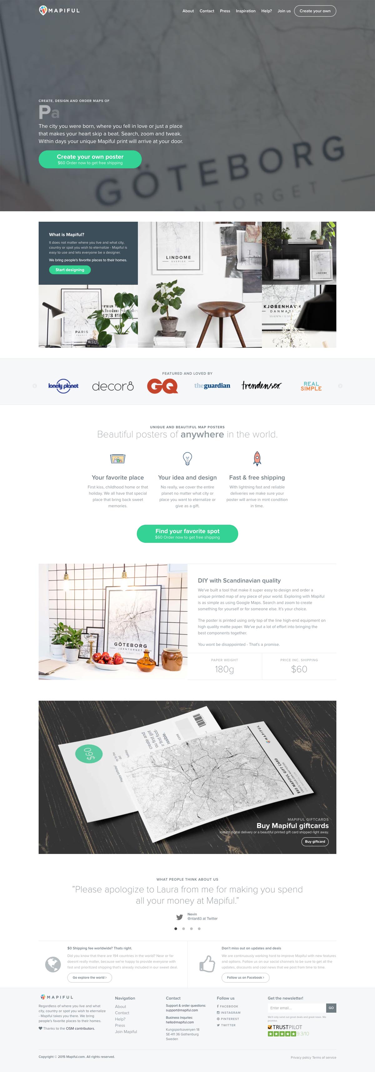 eCommerce website: Mapiful