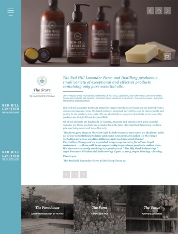 eCommerce website: Red Hill Lavender Farm & Distillery