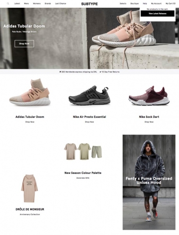 eCommerce website: Subtype
