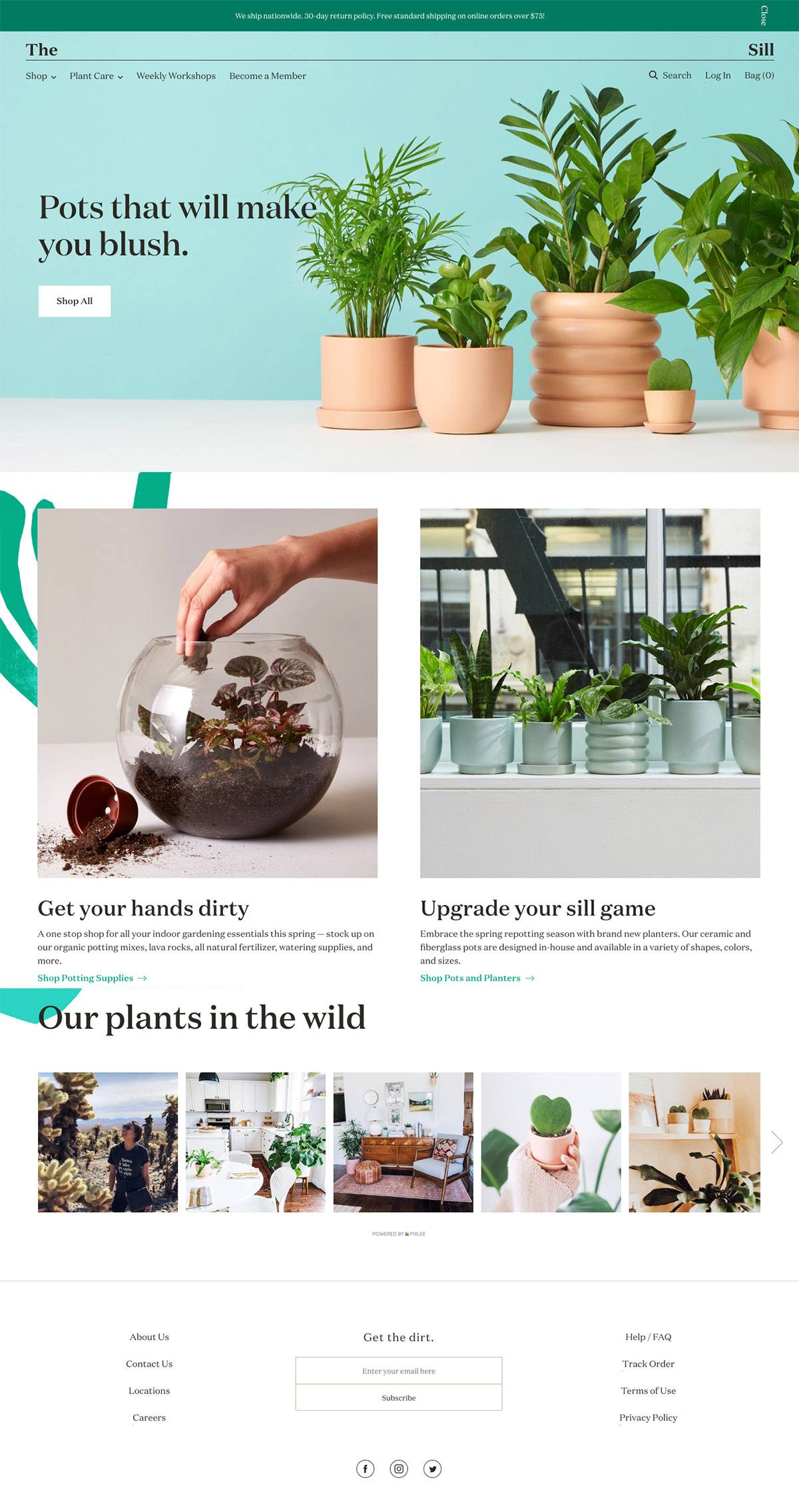 eCommerce website: The Sill