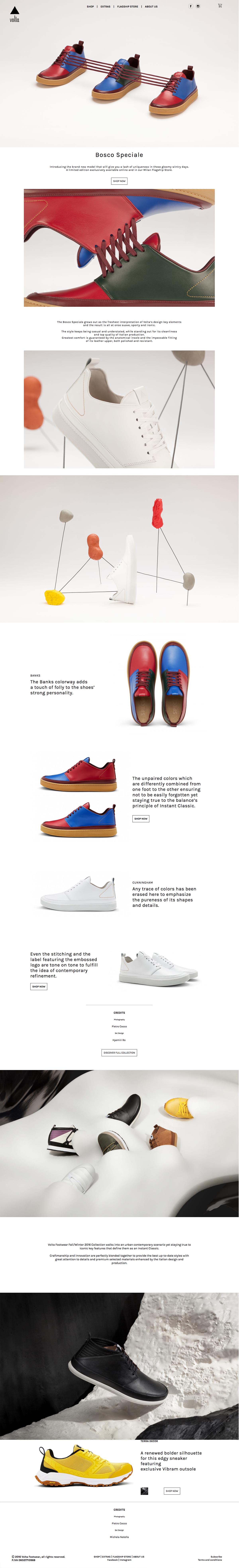 eCommerce website: Volta Footwear