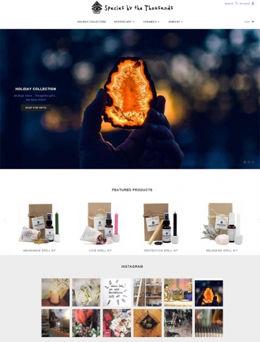 eCommerce website: Species by the Thousands