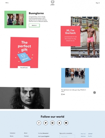 eCommerce website: A-dam Underwear