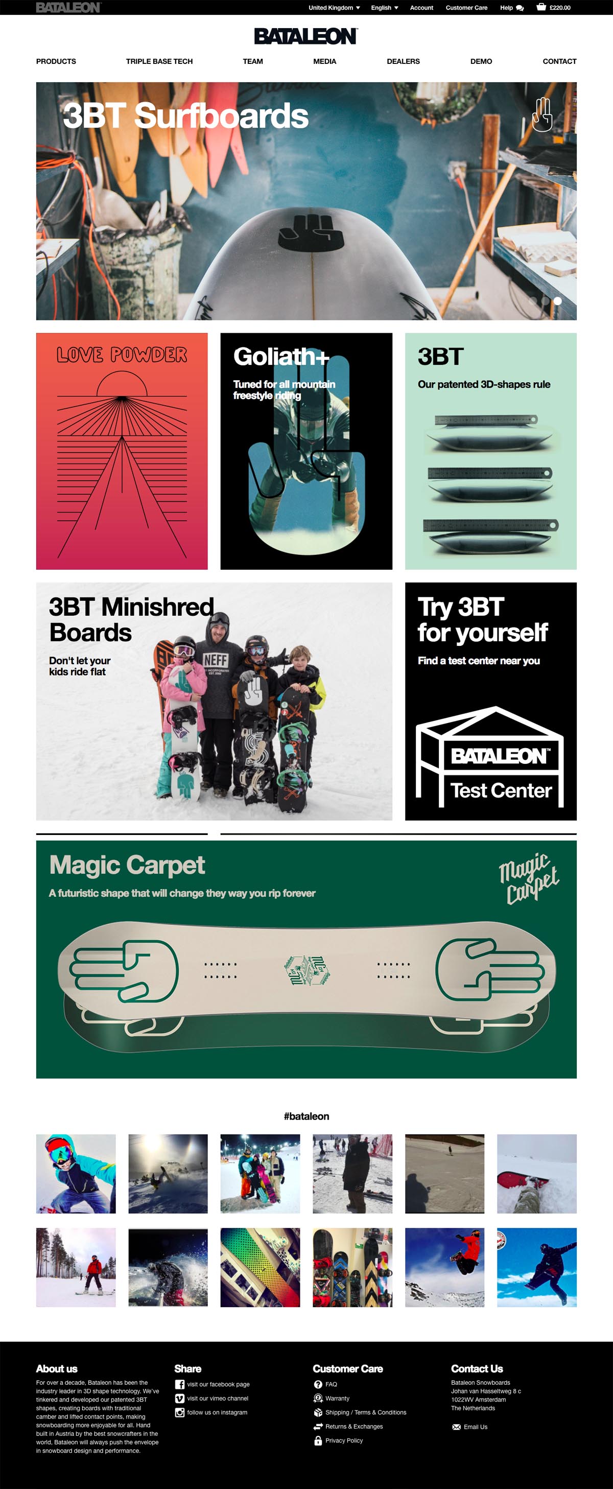 eCommerce website: Bataleon Snowboards