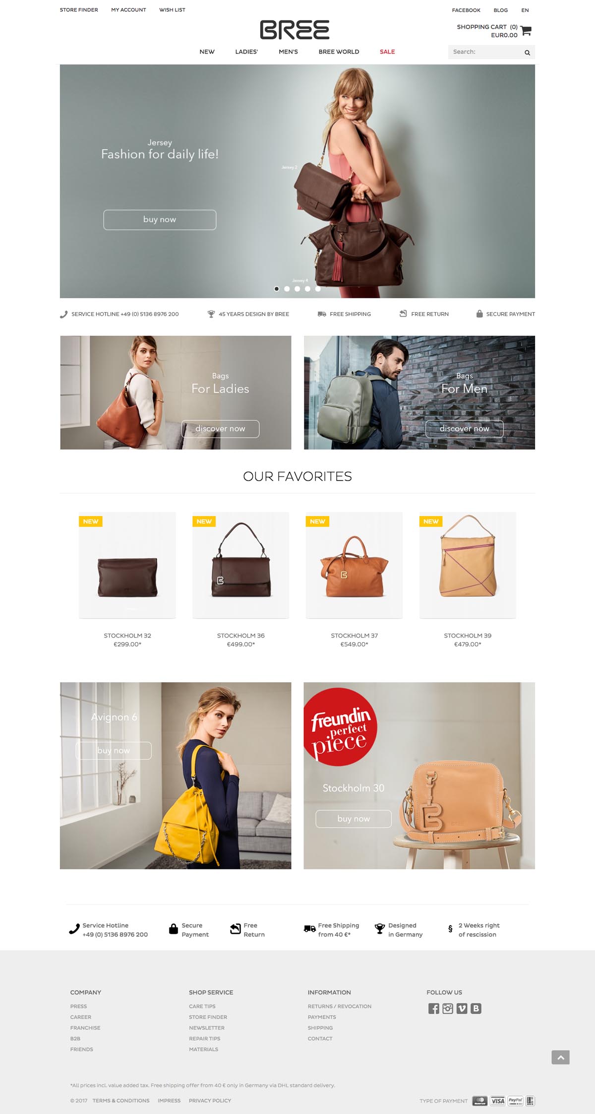 eCommerce website: Bree Bags
