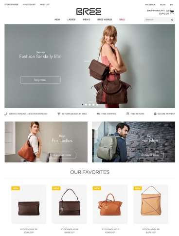 eCommerce website: Bree Bags
