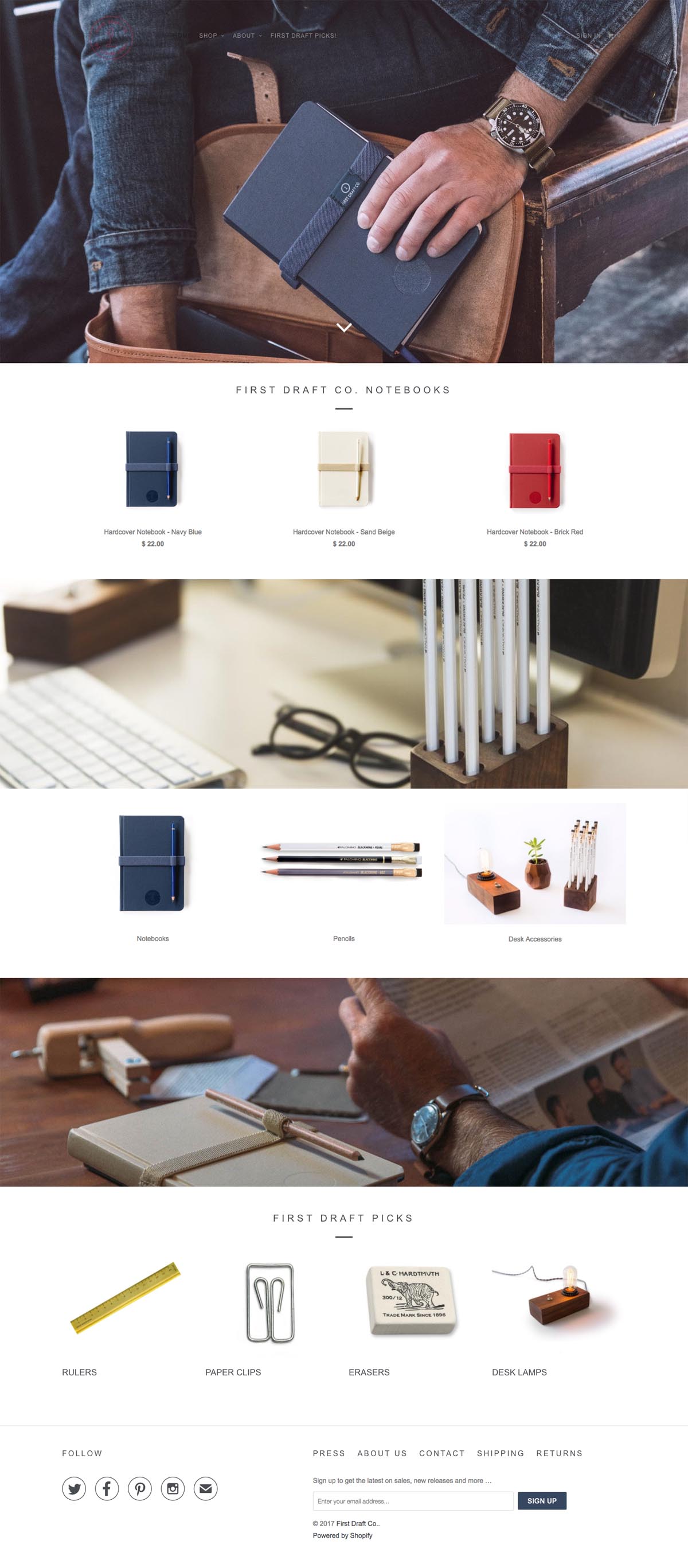 eCommerce website: First Draft Co.