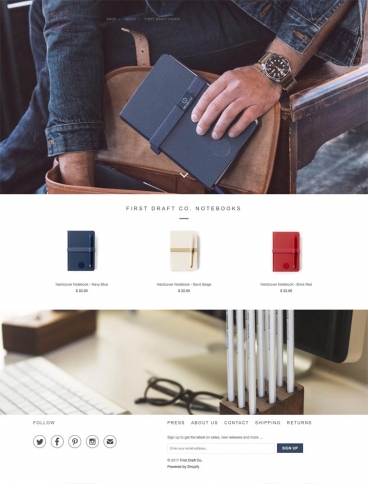 eCommerce website: First Draft Co.