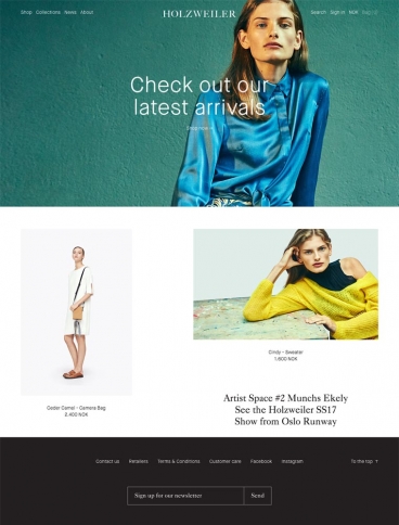 eCommerce website: Holzweiler