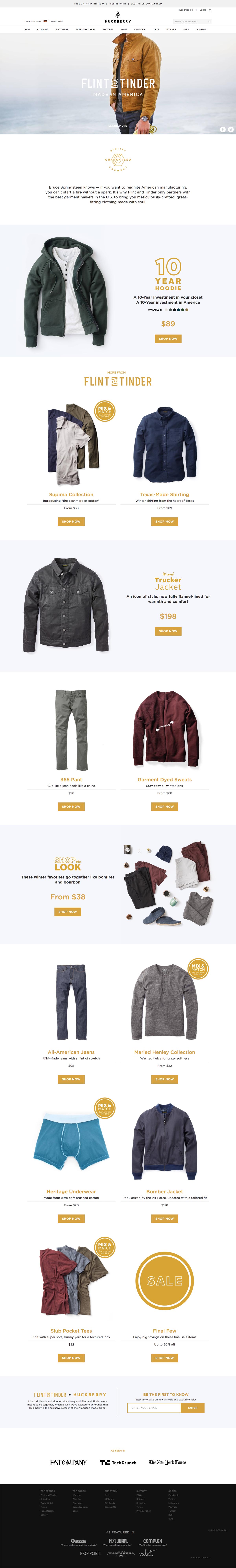 eCommerce website: Huckberry