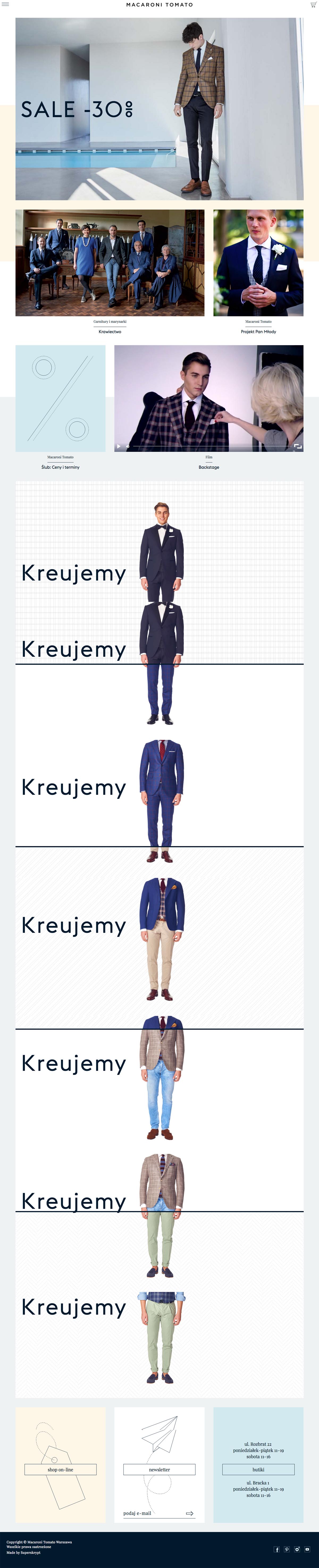 eCommerce website: Macaroni Tomato