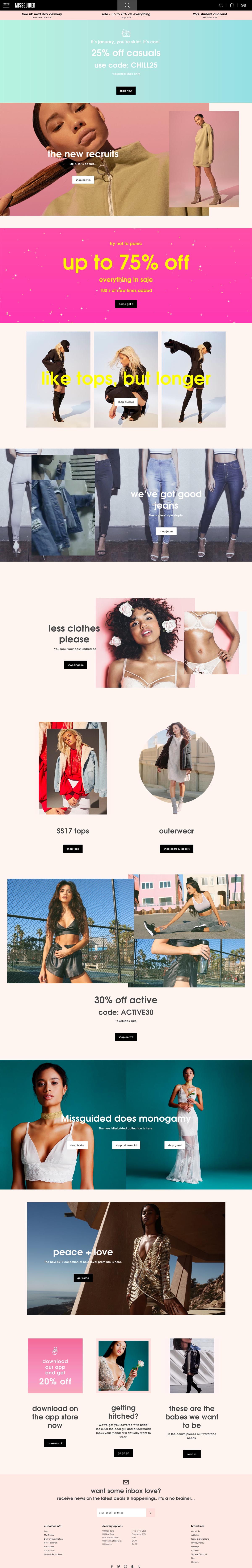 eCommerce website: Missguided
