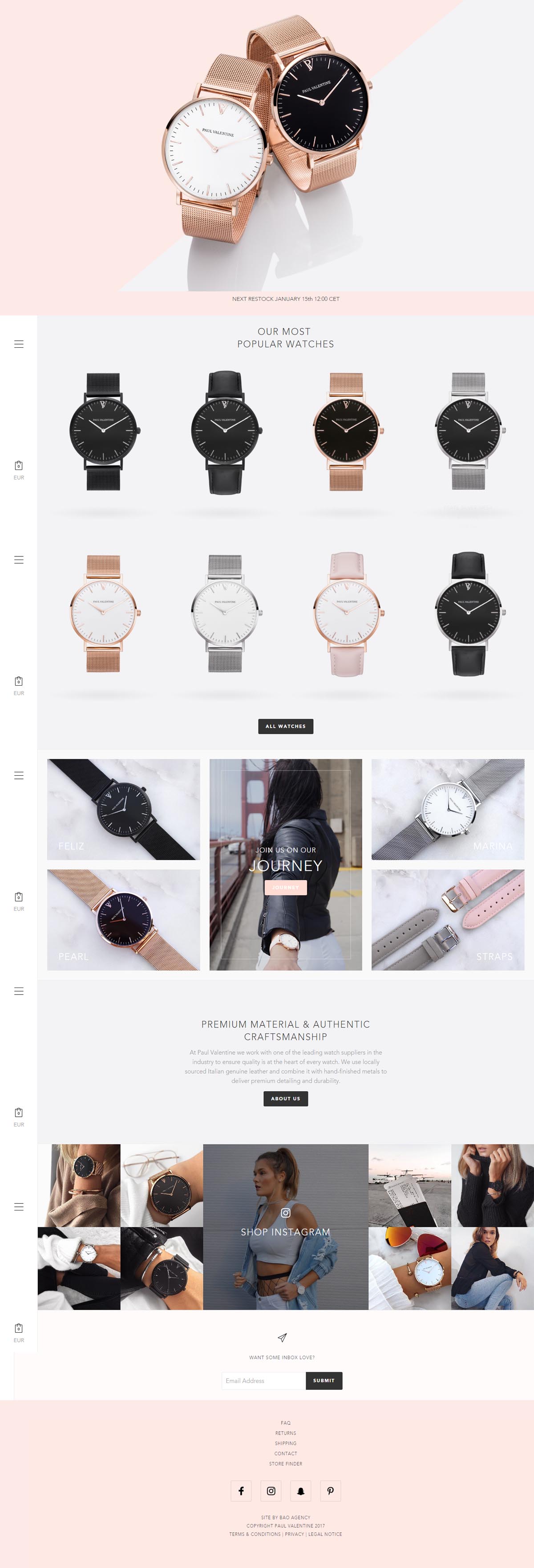 eCommerce website: Paul Valentine