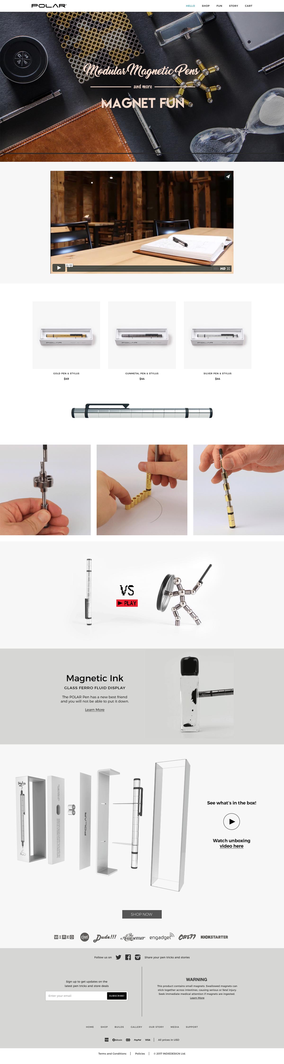 eCommerce website: Polar Pen