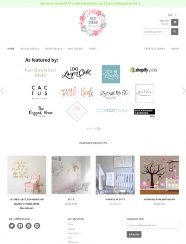 eCommerce website: Rocky Mountain Decal