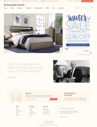 eCommerce website: Schneiderman’s Furniture
