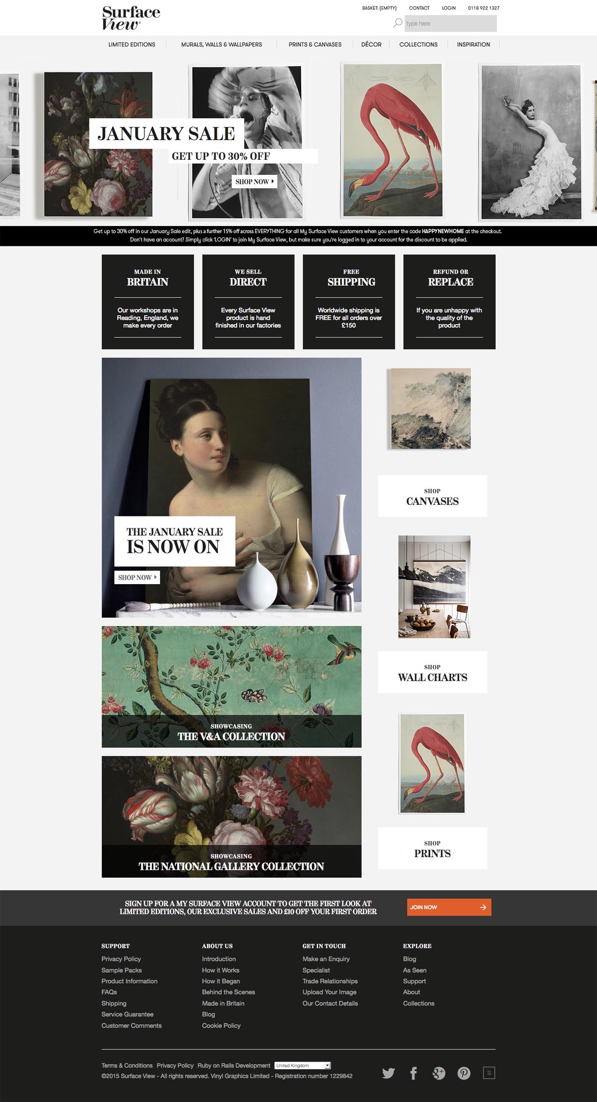 eCommerce website: Surface View
