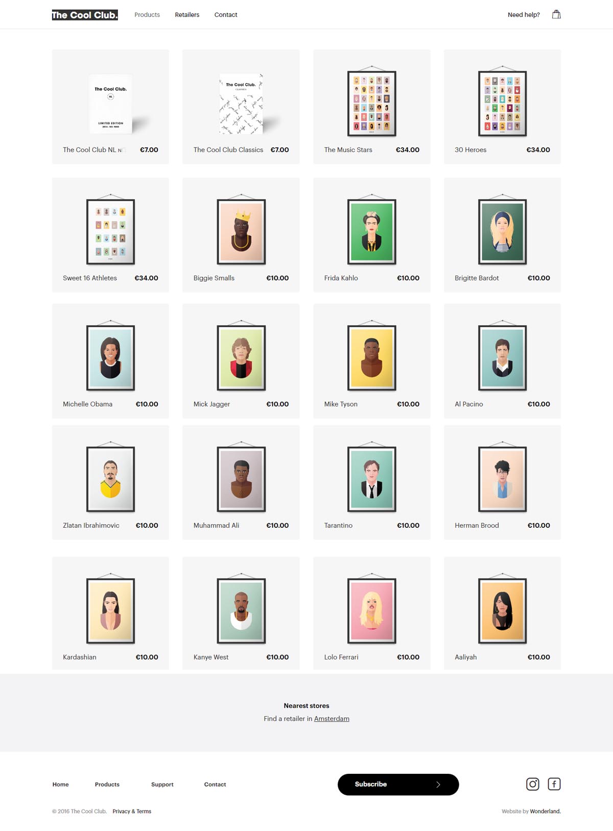 eCommerce website: The Cool Club.