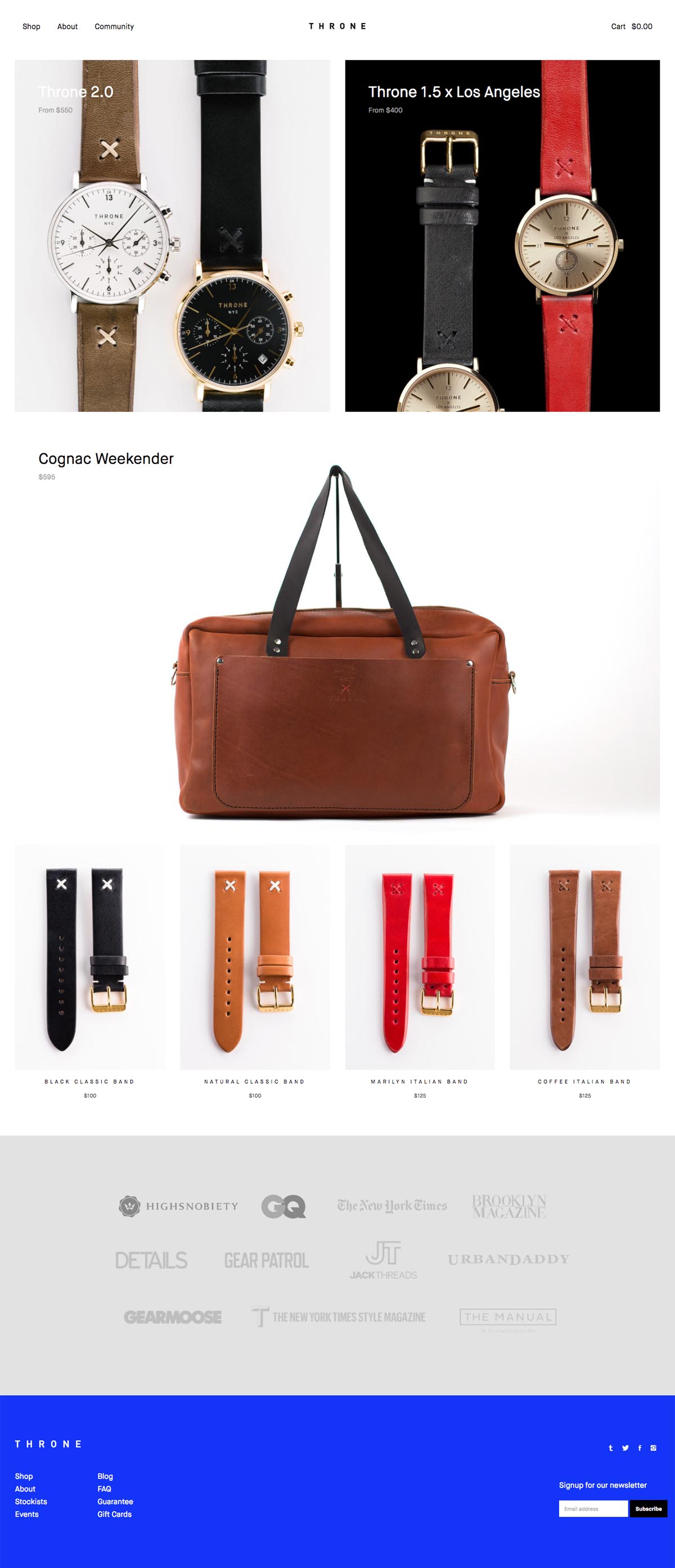 eCommerce website: Throne Watches