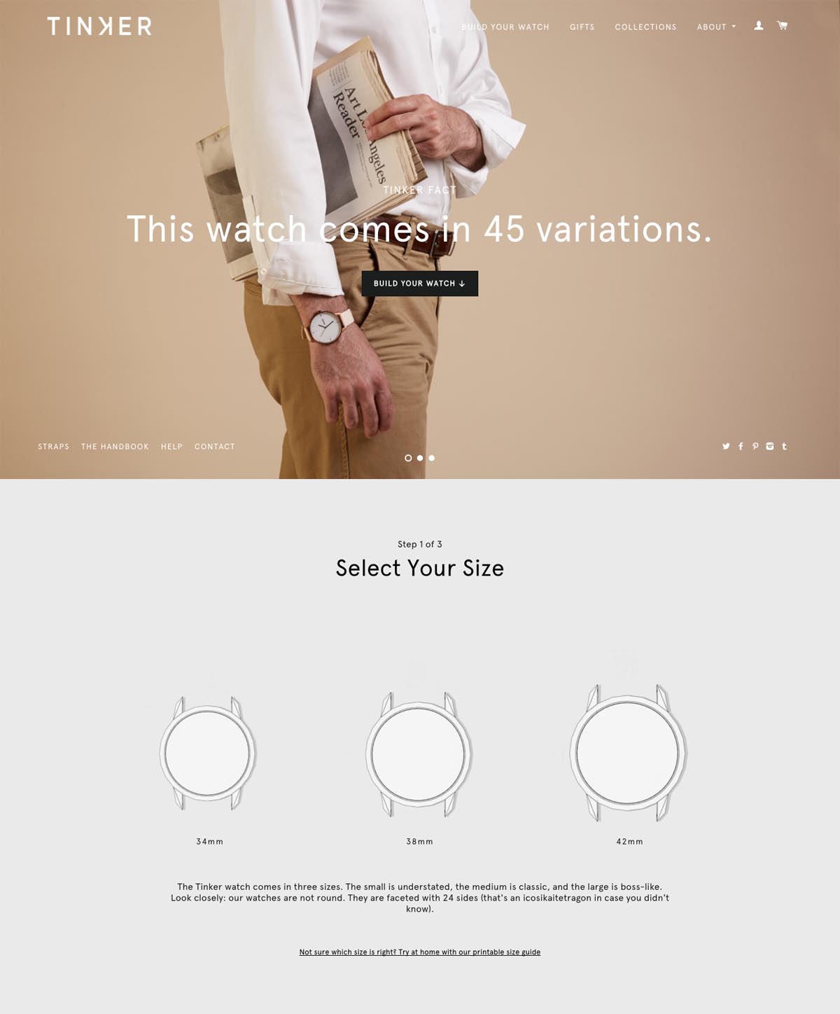 eCommerce website: Tinker Watches