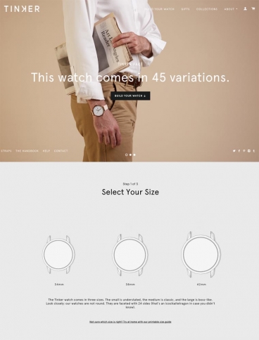 eCommerce website: Tinker Watches