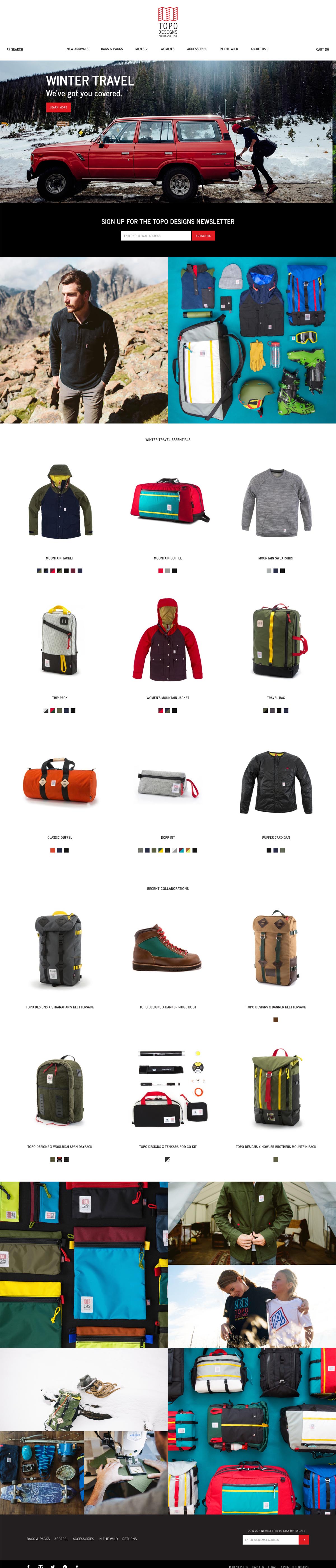 eCommerce website: Topo Designs