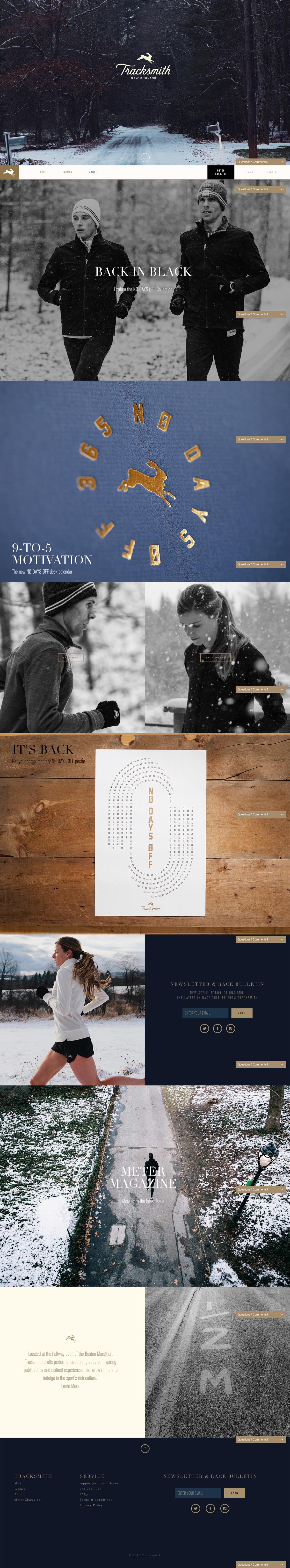 eCommerce website: Tracksmith