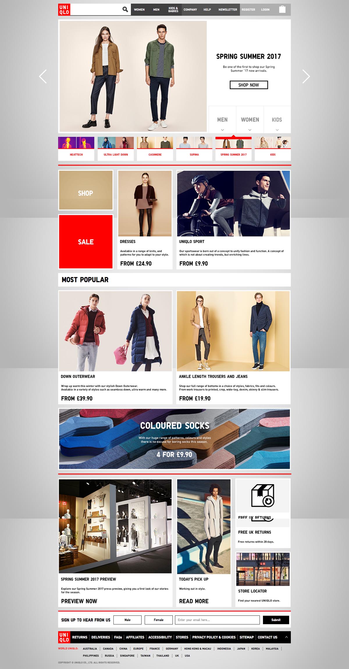 eCommerce website: UNIQLO UK