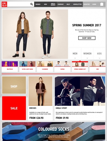 eCommerce website: UNIQLO UK