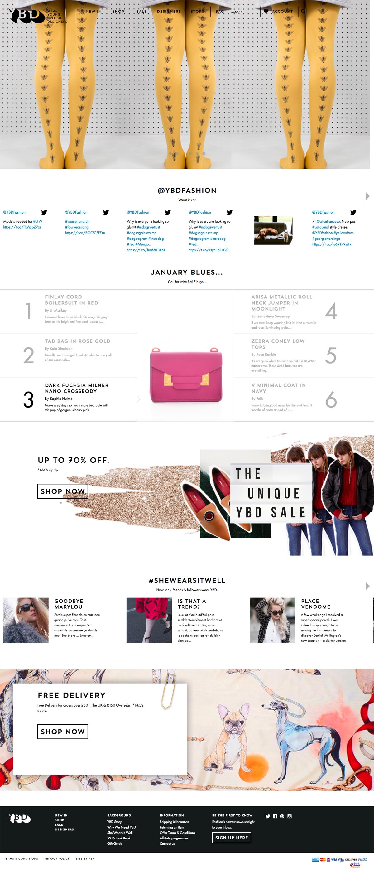 eCommerce website: Young Brit Designers